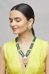 Samyukta Singhania_Gold Plated Kundan Layered Pendant Necklace Set _Online_at_Aza_Fashions