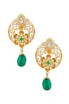 Shop_Samyukta Singhania_Gold Plated Kundan Layered Pendant Necklace Set _Online_at_Aza_Fashions