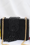Buy_Eena_Black Embroidered Erisha Tassel Clutch With Sling _at_Aza_Fashions