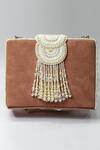 Eena_Pink Embroidered Erisha Tassel Box Clutch  _Online_at_Aza_Fashions