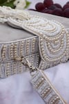 Eena_Grey Embroidered Erisha Tassel Clutch With Sling _Online_at_Aza_Fashions