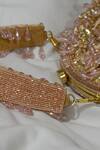 Eena_Pink Embroidery, Beads Paravi Tassel Clutch _Online_at_Aza_Fashions