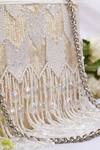 Eena_White Embroidered Dishi Tassel Clutch With Sling _Online_at_Aza_Fashions