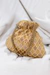 Buy_Eena_Gold Embroidered Rabia Velvet Potli Bag _at_Aza_Fashions