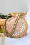 Buy_Eena_Pink Embroidered Satara Velvet Potli Bag _at_Aza_Fashions