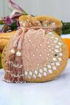 Shop_Eena_Pink Embroidered Satara Velvet Potli Bag _at_Aza_Fashions