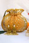 Shop_Eena_Gold Embroidered Satara Velvet Potli Bag _at_Aza_Fashions