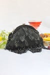 Buy_Eena_Black Embroidery Hrutvy Bead Tassel Clutch  _at_Aza_Fashions