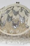 Buy_Eena_Silver Embroidered Hrutvy Bead Tassel Clutch  _Online_at_Aza_Fashions