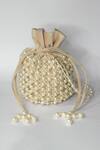 Shop_Eena_Beige Pearls Jaimini Beaded Potli Bag_at_Aza_Fashions