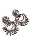 Noor_Silver Plated Handcrafted Ghunghroo Drop Chandbalis _Online_at_Aza_Fashions