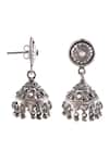Noor_Silver Plated Handcrafted Temple Jhumkas _Online_at_Aza_Fashions