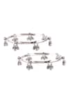 Noor_Silver Plated Handcrafted Ghunghroo Bangles Set Of 2_Online_at_Aza_Fashions