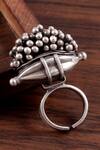 Buy_Noor_Silver Plated Beads Handcrafted Oxidized Ring_at_Aza_Fashions