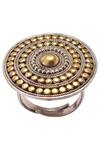 Shop_Noor_Silver Plated Beads Handcrafted Circular Ring_at_Aza_Fashions