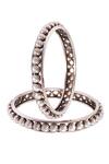 Shop_Noor_Silver Plated Pearl Handcrafted Beaded Bangles Set Of 2_at_Aza_Fashions