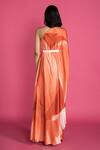 Shop_Vedika M_Red Satin Shaded Draped Dress _at_Aza_Fashions