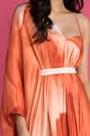 Shop_Vedika M_Red Satin Shaded Draped Dress _Online_at_Aza_Fashions
