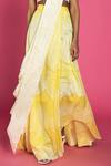 Buy_Vedika M_Yellow Silk Embroidery V Neck Pre-stitched Printed Saree With Blouse  _Online_at_Aza_Fashions