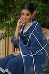 Shop_Maison Shefali_Blue Cotton Round Kurta Set _Online_at_Aza_Fashions