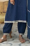 Maison Shefali_Blue Cotton Round Kurta Set _at_Aza_Fashions