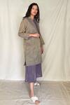 Chambray & CO._Purple Chanderi Tissue, Vegan Silk Open Jacket _Online_at_Aza_Fashions