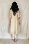 Shop_Chambray & Co._Beige Chanderi Tissue Embroidery Round Tunic With Pants _at_Aza_Fashions