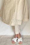 Shop_Chambray & Co._Beige Chanderi Tissue Embroidery Round Tunic With Pants _Online_at_Aza_Fashions