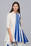 Buy_Gulabo By Abu Sandeep_White Asymmetric Shirt Dress_at_Aza_Fashions