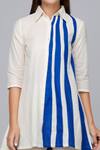 Gulabo By Abu Sandeep_White Asymmetric Shirt Dress_at_Aza_Fashions