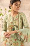 Buy_Kalista_Green Georgette Round Printed Sharara Set _Online_at_Aza_Fashions