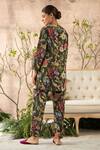 Shop_Kalista_Multi Color Cotton Silk Round Printed Jacket And Pant Set _at_Aza_Fashions
