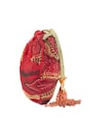 Buy_The Garnish Company_Red Embroidered Potli Bag _Online_at_Aza_Fashions