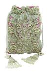 The Garnish Company_Pink Embroidery, Pearls Latonya Potli Bag _Online_at_Aza_Fashions