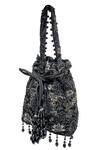 The Garnish Company_Black Embroidered Florica Bead Tassel Polti Bag _Online_at_Aza_Fashions
