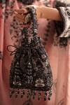 Buy_The Garnish Company_Black Embroidered Florica Bead Tassel Polti Bag _Online_at_Aza_Fashions