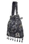 Shop_The Garnish Company_Black Embroidered Florica Bead Tassel Polti Bag _Online_at_Aza_Fashions