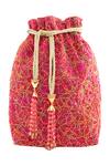 The Garnish Company_Red Embroidered Potli Bag _Online_at_Aza_Fashions