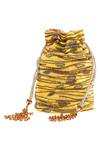 Shop The Garnish Company Yellow Embroidered Potli Bag at Aza Fashions Shop_The Garnish Company_Yellow Embroidered Potli Bag _at_Aza_Fashions