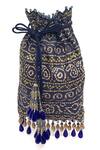 Buy The Garnish Company Blue Embroidered Bandhej Bead Tassel Polti Bag at Aza Fashions Buy_The Garnish Company_Blue Embroidered Bandhej Bead Tassel Polti Bag _at_Aza_Fashions
