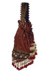 The Garnish Company Maroon Embroidered Mujal Bandhej Tassel Potli Bag Online at Aza Fashions The Garnish Company_Maroon Embroidered Mujal Bandhej Tassel Potli Bag _Online_at_Aza_Fashions