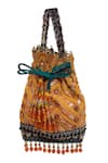 Buy The Garnish Company Yellow Embroidered Khevna Bead Tassel Potli Bag at Aza Fashions Buy_The Garnish Company_Yellow Embroidered Khevna Bead Tassel Potli Bag _at_Aza_Fashions
