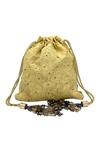 Shop_The Garnish Company_Beige Embroidery Latonya Potli Bag _at_Aza_Fashions