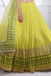 Pooja Rajgarhia Gupta_Green Organza, Georgette Sweetheart Neck Printed Lehenga Set _at_Aza_Fashions