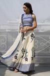 Buy_Pooja Rajgarhia Gupta_White Crepe, Georgette Round Embroidered Gharara Set _at_Aza_Fashions