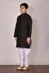 Buy_Arihant Rai Sinha_Black Silk Printed Kurta Set For Boys_Online_at_Aza_Fashions