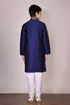 Shop_Arihant Rai Sinha_Blue Silk Printed Kurta Set For Boys_at_Aza_Fashions