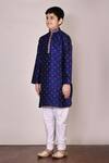 Buy_Arihant Rai Sinha_Blue Silk Printed Kurta Set For Boys_Online_at_Aza_Fashions