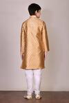 Shop_Arihant Rai Sinha_Gold Brocade Kurta With Churidar For Boys_at_Aza_Fashions
