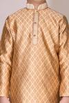 Shop_Arihant Rai Sinha_Gold Brocade Kurta With Churidar For Boys_Online_at_Aza_Fashions